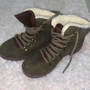 Olive green booties